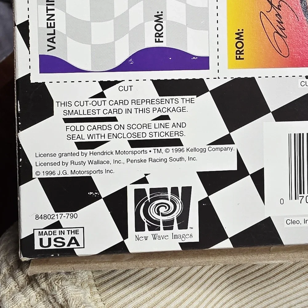 NASCAR Valentine Folded Greeting‎ Cards 34ct w/ Bonus Stickers Vintage 1996